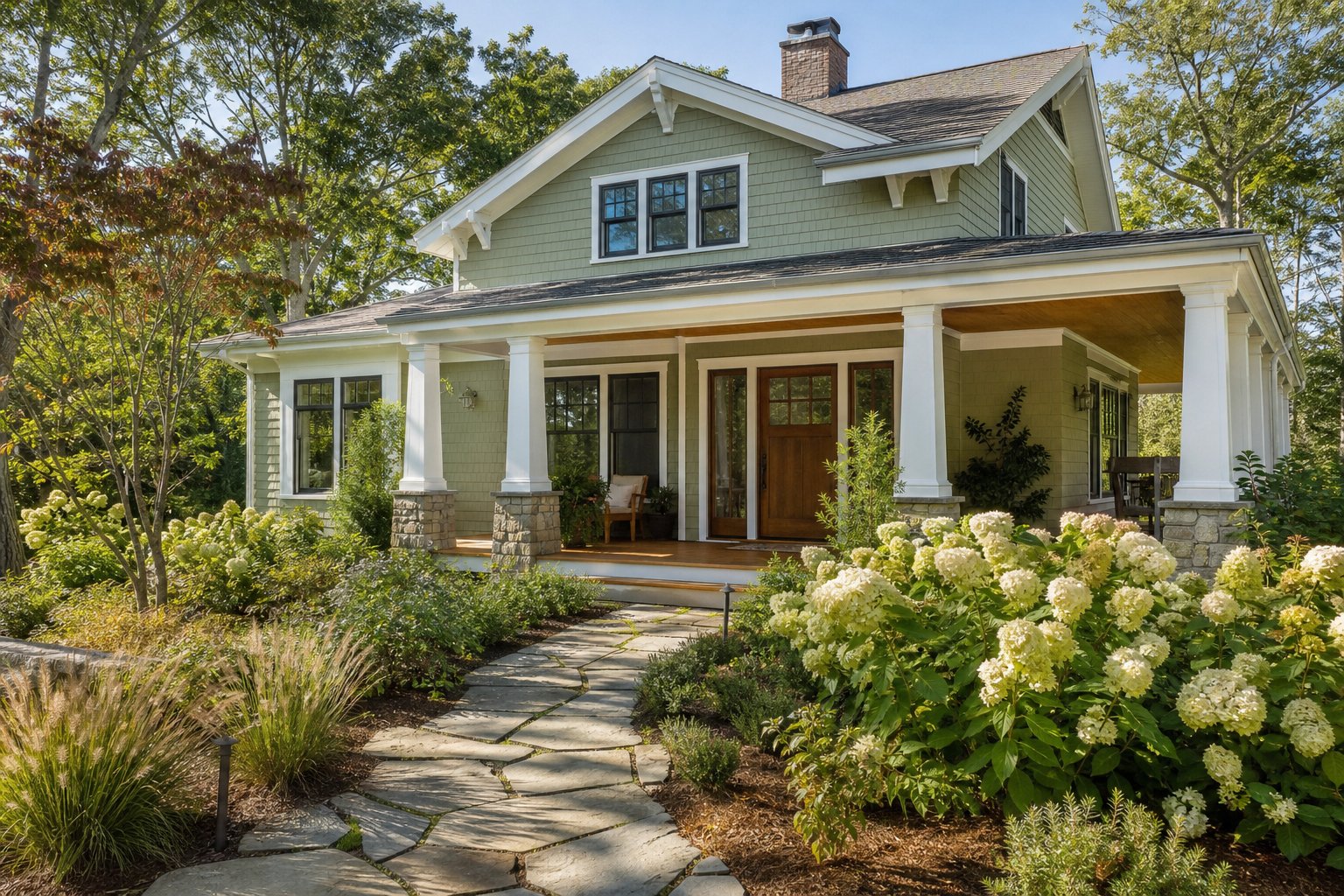 A welcoming home exterior framed by a cared-for garden
